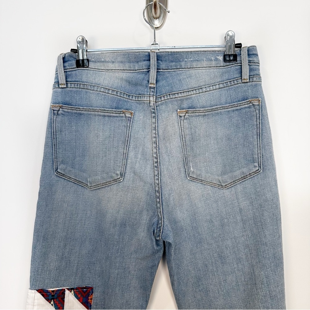 FRAME Le High Straight Patchwork Jeans Distressed Light Wash Size 27 - Picture 7 of 10